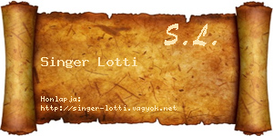 Singer Lotti névjegykártya
